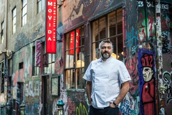 Frank Camorra in front of Movida, before launching partnership with Mummu