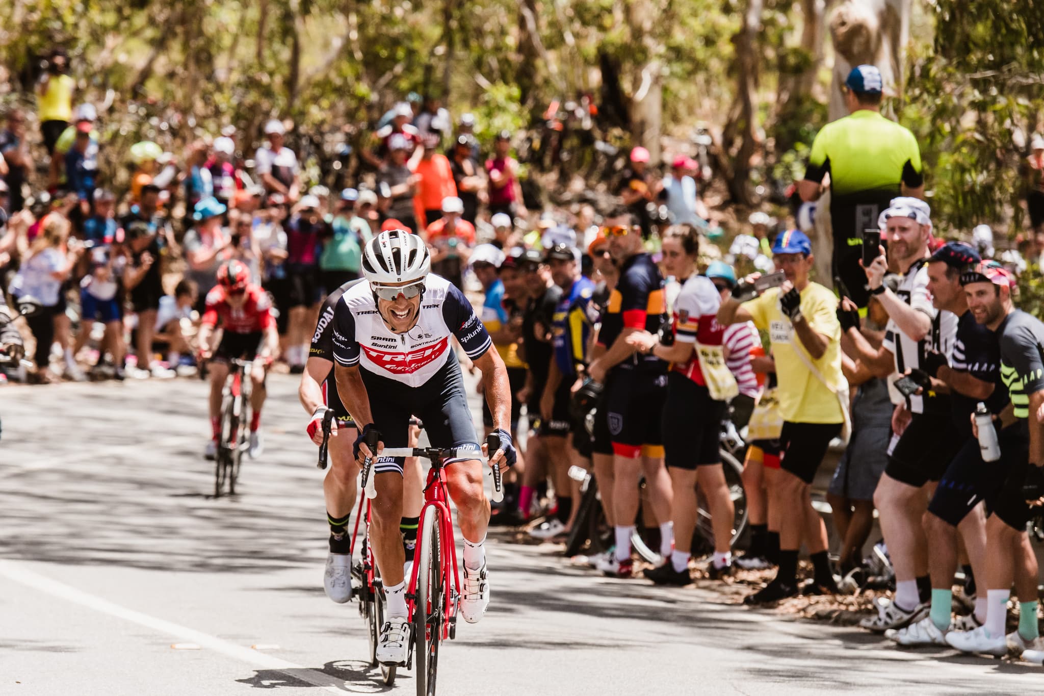 Lidl-Trek rider on Willunga Hill, Tour Down Under